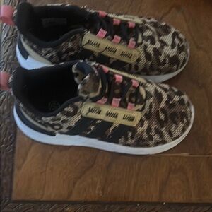 Leopard Print Sneakers with Pink Accents